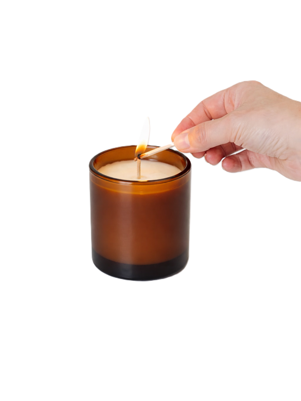 Amber Glass Candle — transparent hero